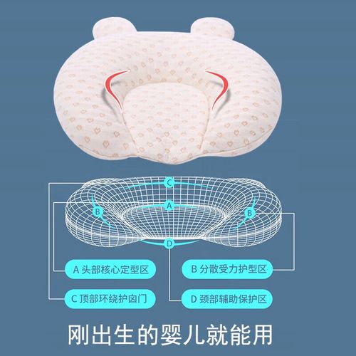 岁纠正偏头型定型枕防偏头0到6个月1岁新生 爱心熊款乳胶芯